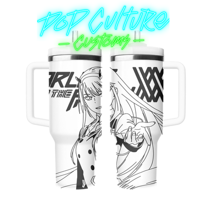 40 oz laser engraved Anime Darling tumbler