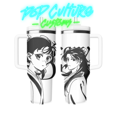 40 oz laser engraved Anime Palace Doctor tumbler