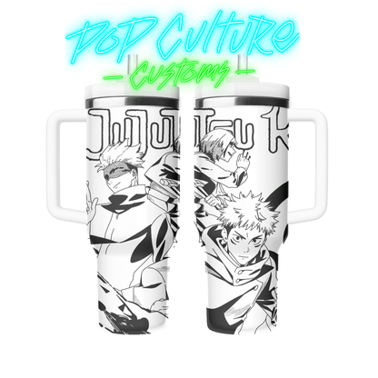 40 oz laser engraved Anime Curse School tumbler