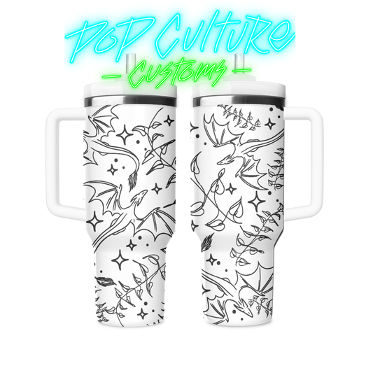 40 oz laser engraved Dragon tumbler