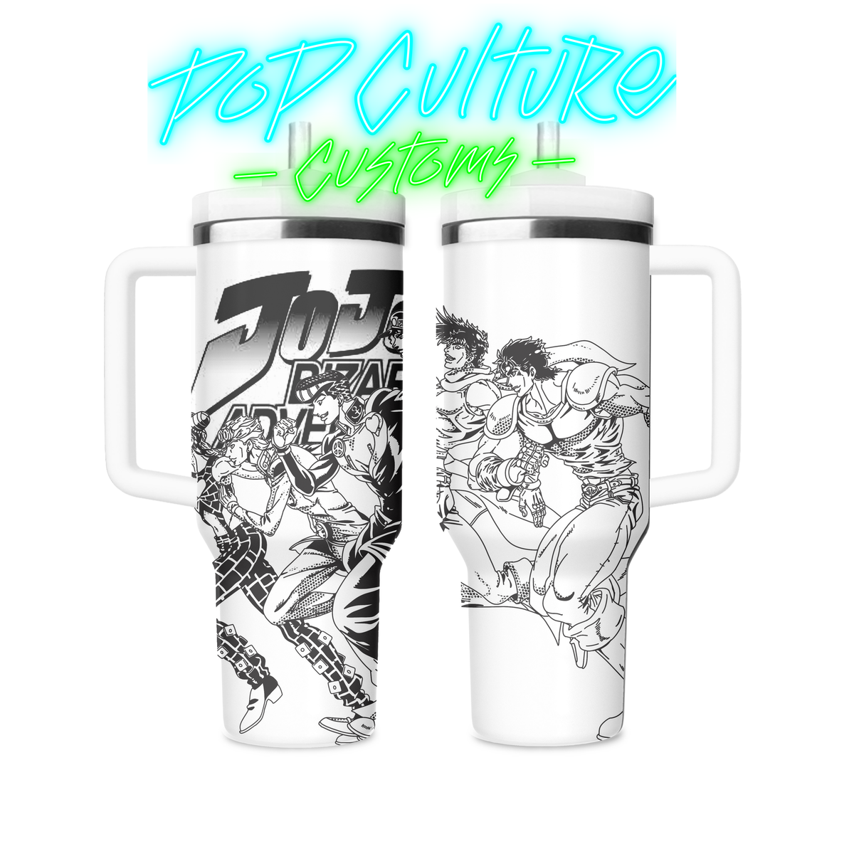 40 oz laser engraved Anime Wild Adventure tumbler
