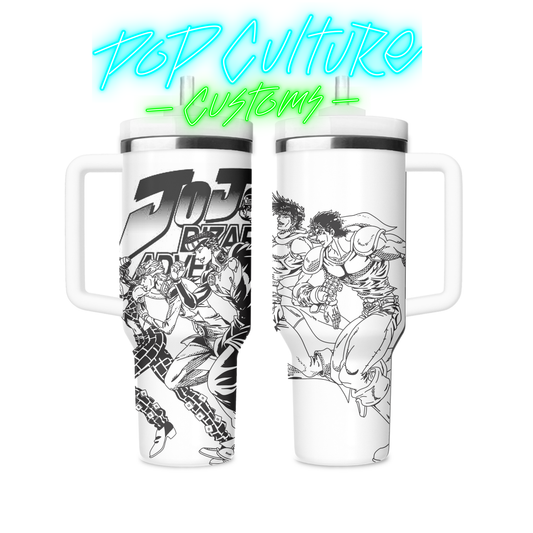 40 oz laser engraved Anime Wild Adventure tumbler