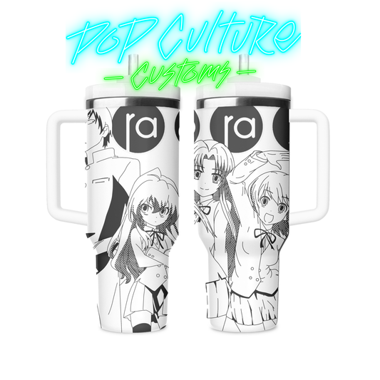40 oz laser engraved Anime Palm Tiger tumbler