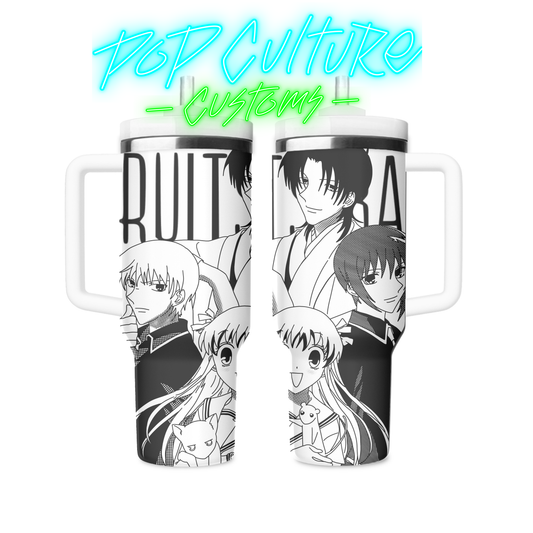 40 oz laser engraved Anime Fruits tumbler