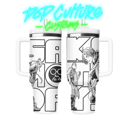 40 oz laser engraved Assassin Shop tumbler