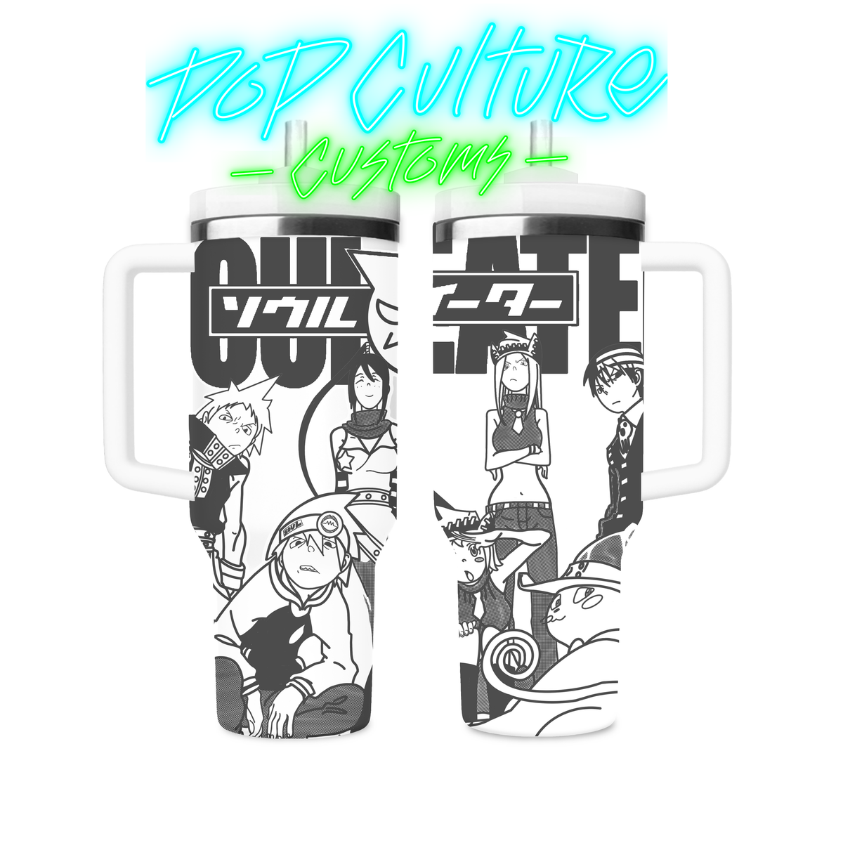40 oz laser engraved Anime Scythe tumbler