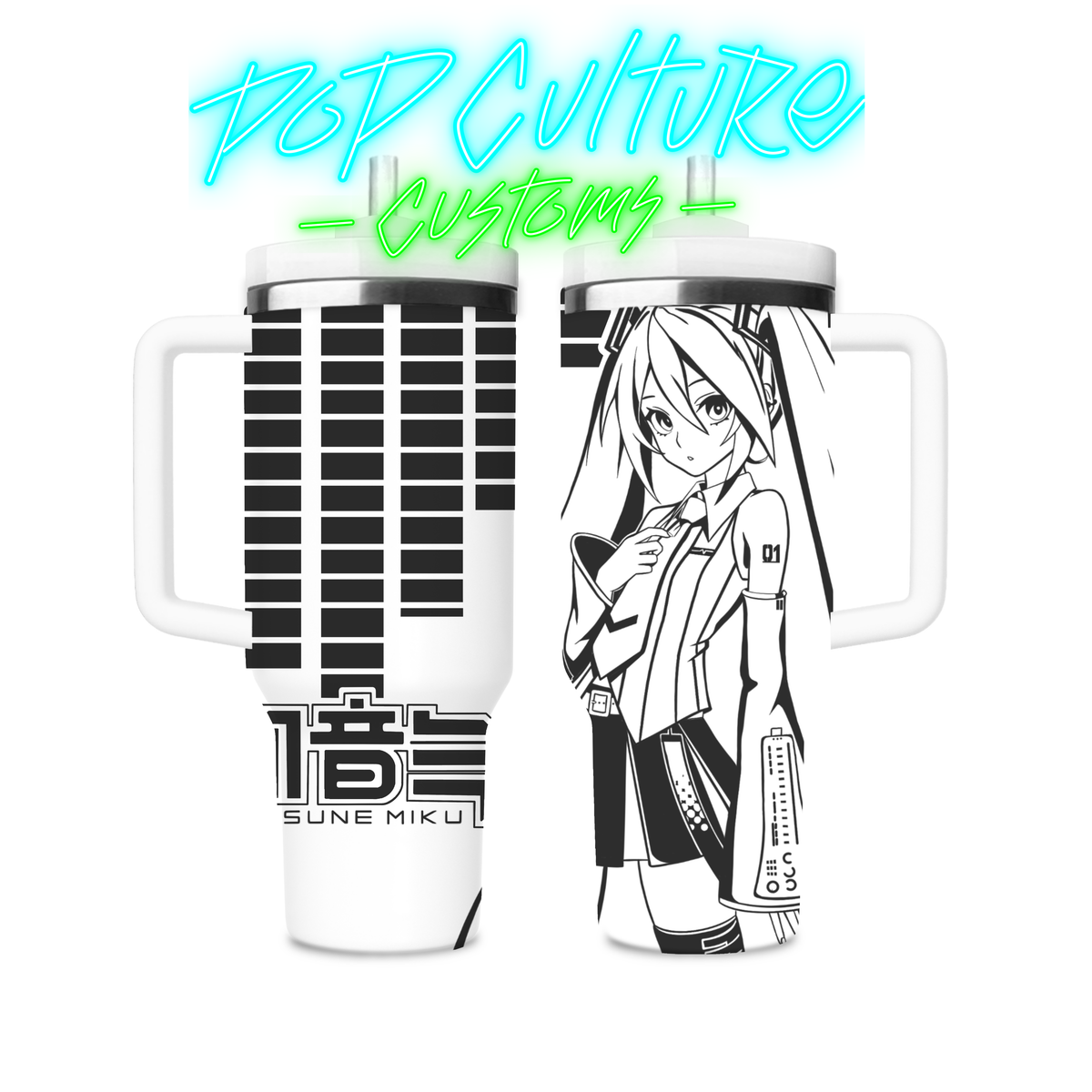 40 oz laser engraved Anime Vocaloid tumbler