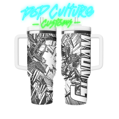 40 oz laser engraved Anime Space Mechs tumbler