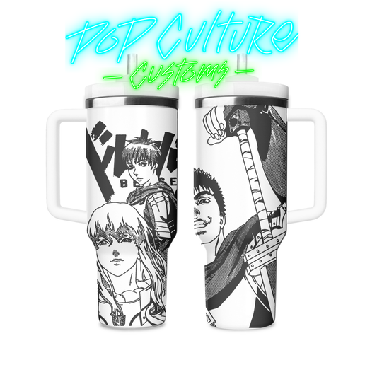 40 oz laser engraved Anime Blood and Guts tumbler