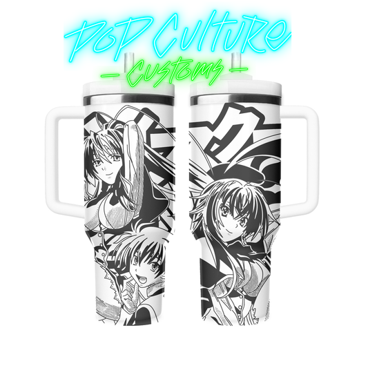 40 oz laser engraved Anime Demon School tumbler