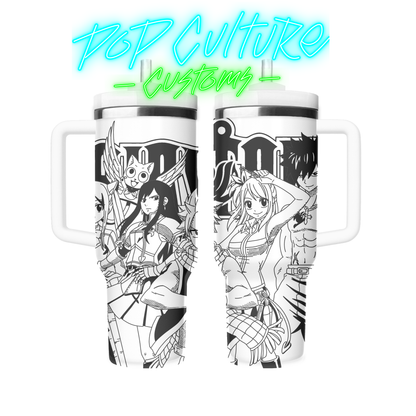 40 oz laser engraved Anime Magic Guilds tumbler