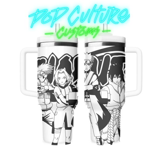 40 oz laser engraved Anime Hidden Ninja tumbler