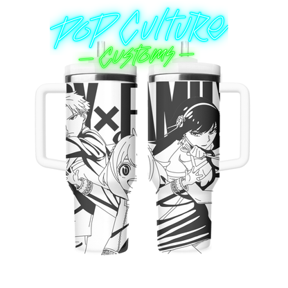 40 oz laser engraved Anime Spy Kid tumbler